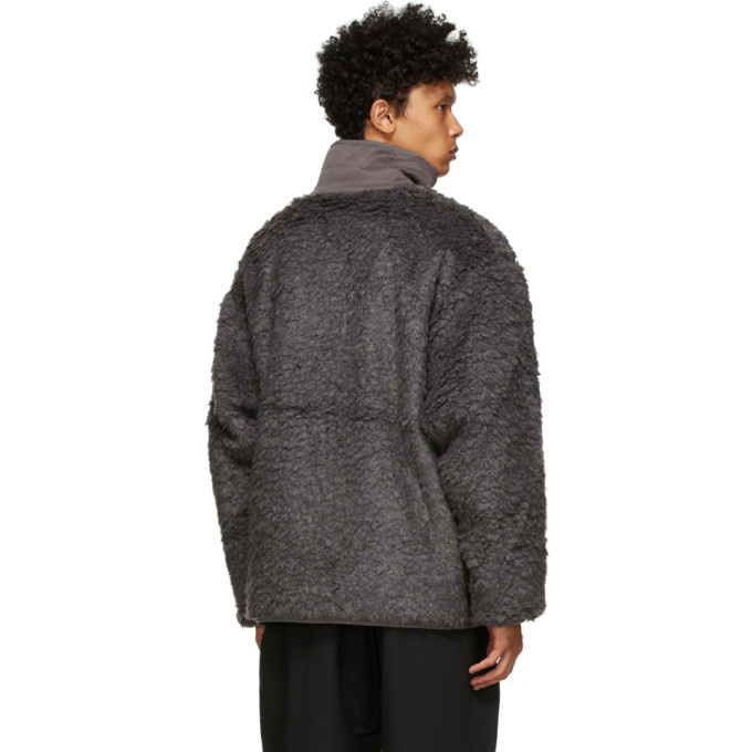 South2 West8 Grey Faux-Boa Piping Jacket South2 West8