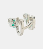 Repossi Serti Sur Vide 18kt white gold single earring with diamonds and emerald