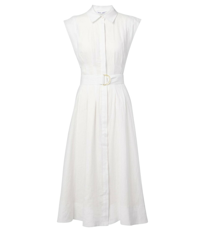 Photo: Veronica Beard Loreta belted linen midi dress