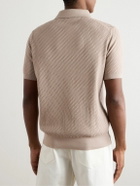 Brioni - Textured-Knit Cotton, Silk and Cashmere-Blend Polo Shirt - Neutrals