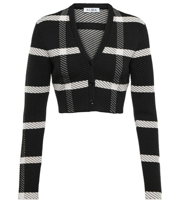 Photo: Alaïa Checked wool-blend cardigan