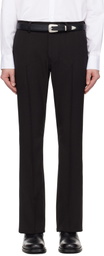 International Gallery BEAMS Black Stretch Flare Trousers