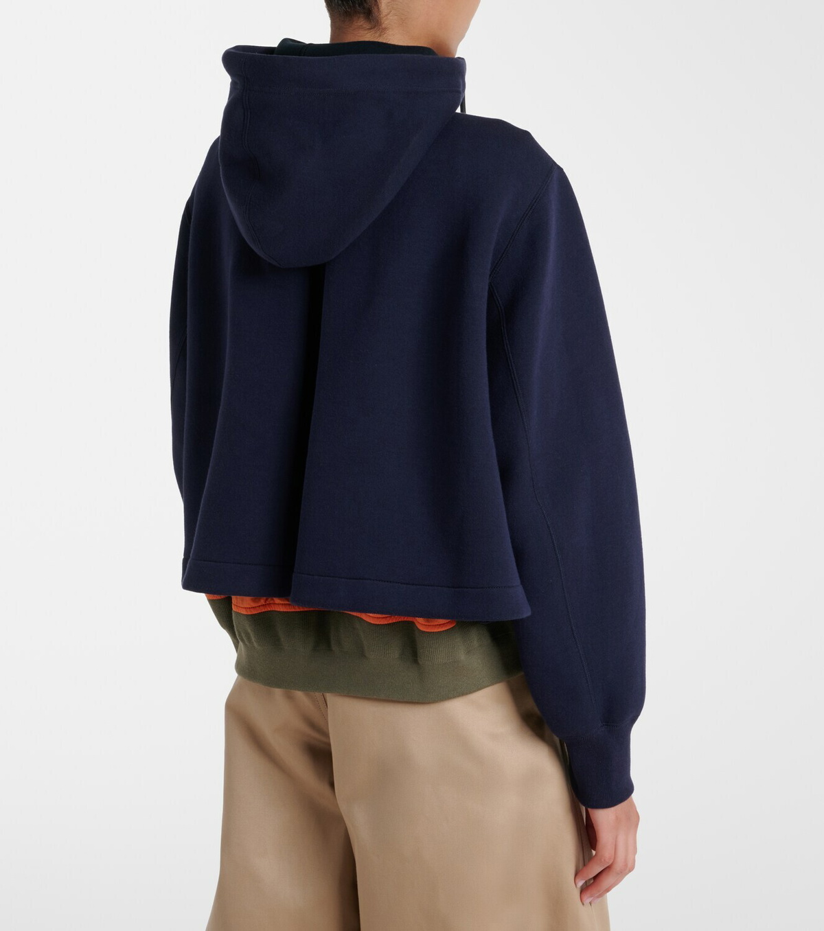 Sacai Paneled cotton-blend zip-up hoodie