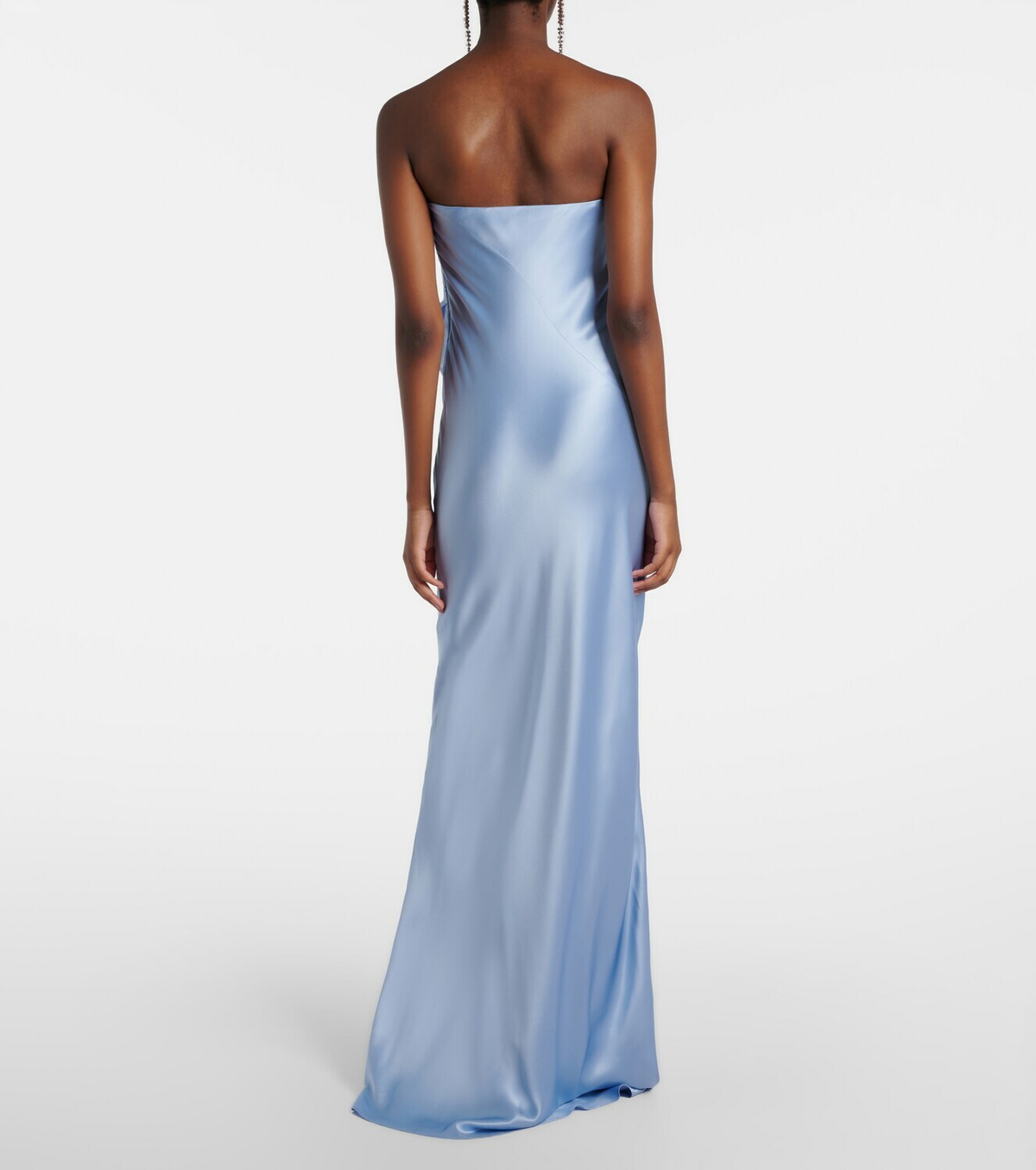 The Sei Draped silk charmeuse bustier gown