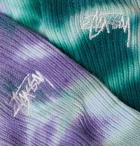 Stüssy - Tie-Dyed Ribbed Cotton-Blend Socks - Purple