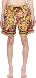 Versace Underwear Gold & Red Wild Barocco Swim Shorts
