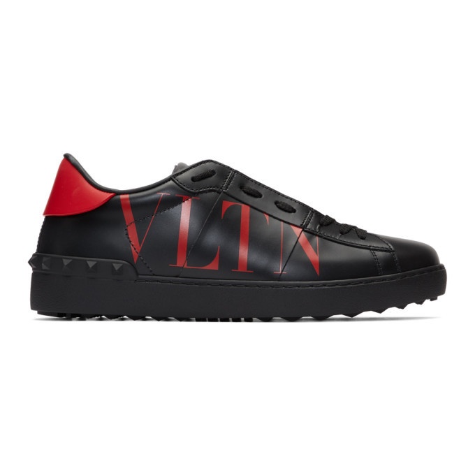 Photo: Valentino Black and Red Valentino Garavani VLTN Open Sneakers