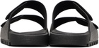 Hugo Black Printed-Logo Sandals