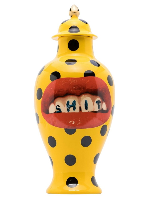 Photo: Seletti Yellow Toiletpaper Polka Dot Porcelain Vase