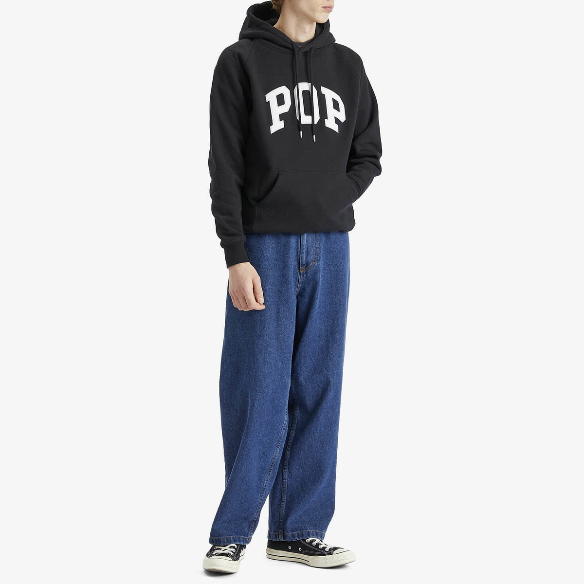 Pop Trading Company Men's Arch Logo Hoodie in Black