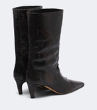JUDE Cave snake-effect leather ankle boots