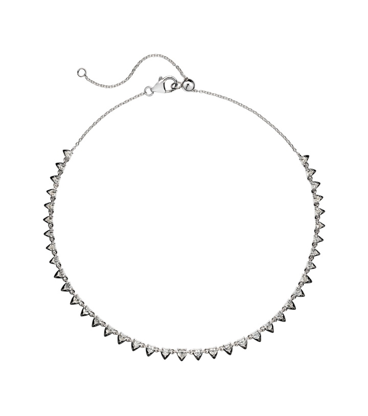 Photo: Kamyen Heart 18kt white gold and enamel choker with diamonds