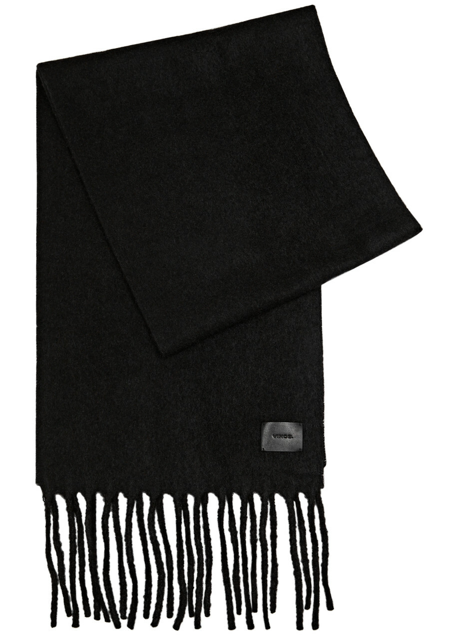 Vince Fringed Alpaca-blend Scarf - Black - One Size