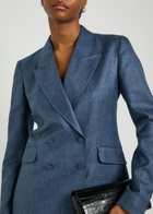 Gabriela Hearst Angela Double-breasted Wool and Silk-blend Blazer Denim