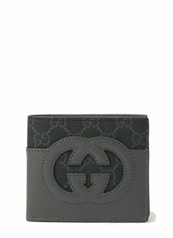 Photo: Gucci - Logo Cut Out Bifold Wallet in Dark Grey
