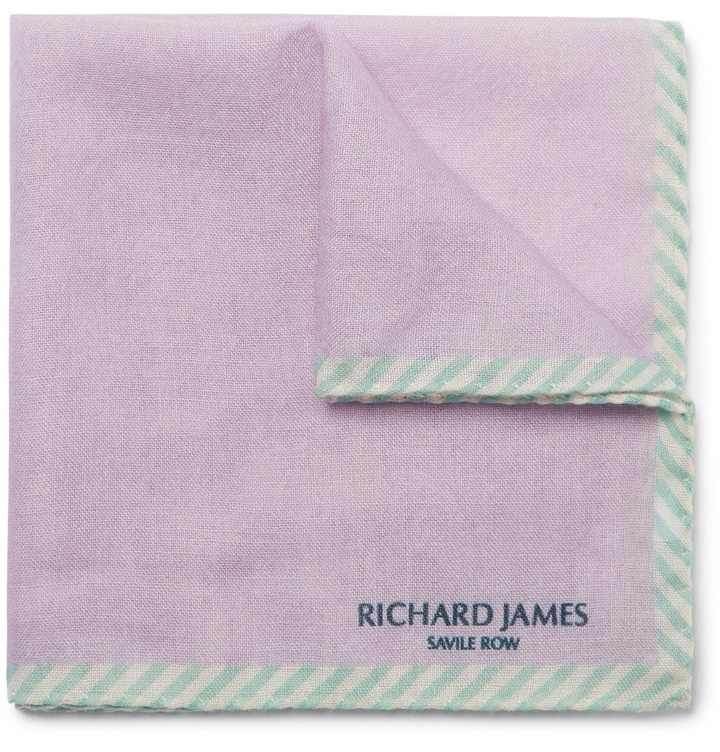 Photo: Richard James - Wool and Silk-Blend Pocket Square - Purple