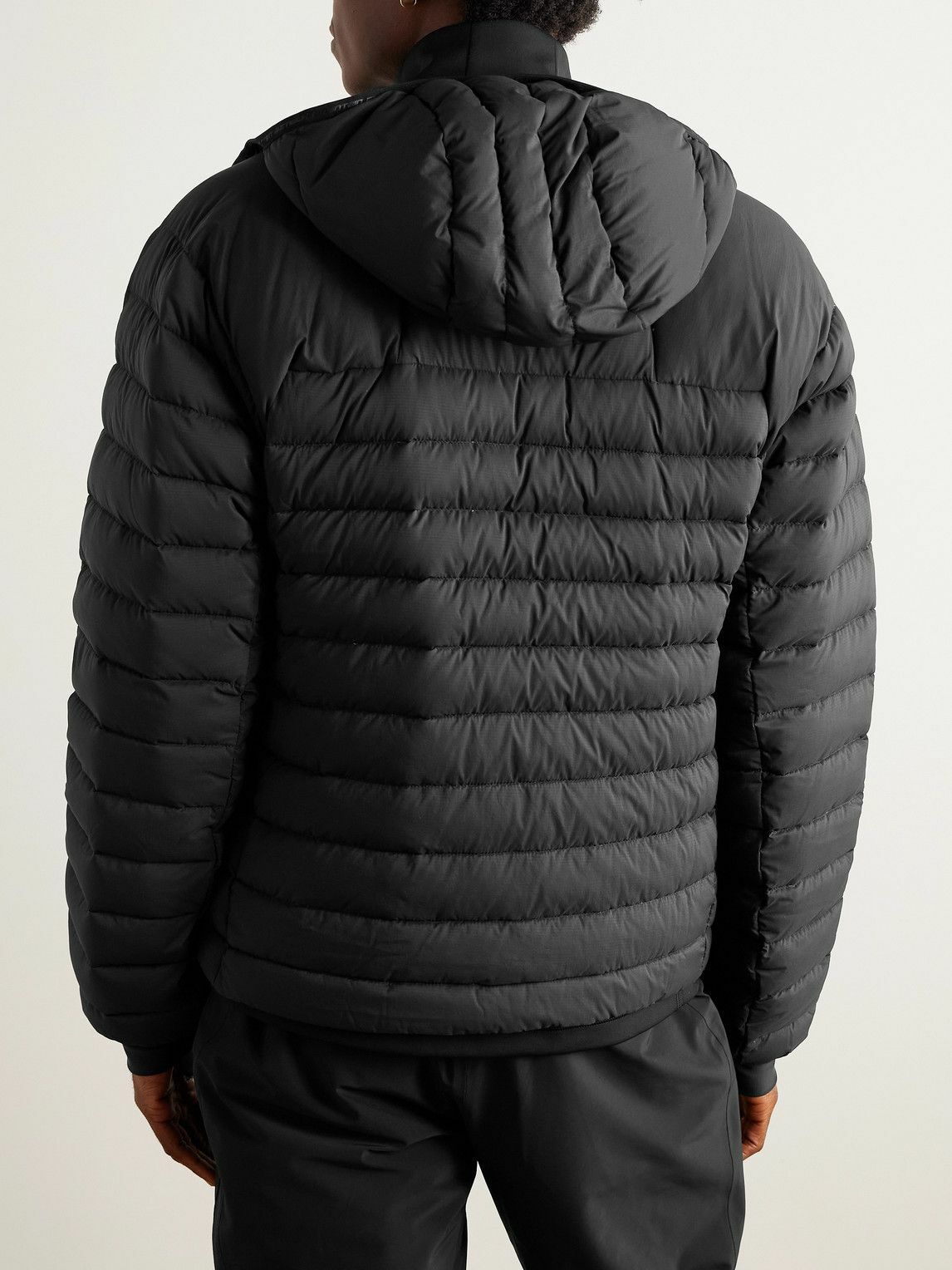 Aztech Mountain - Slim-Fit Stretch-Jersey Trimmed Quilted Shell Down Jacket - Black