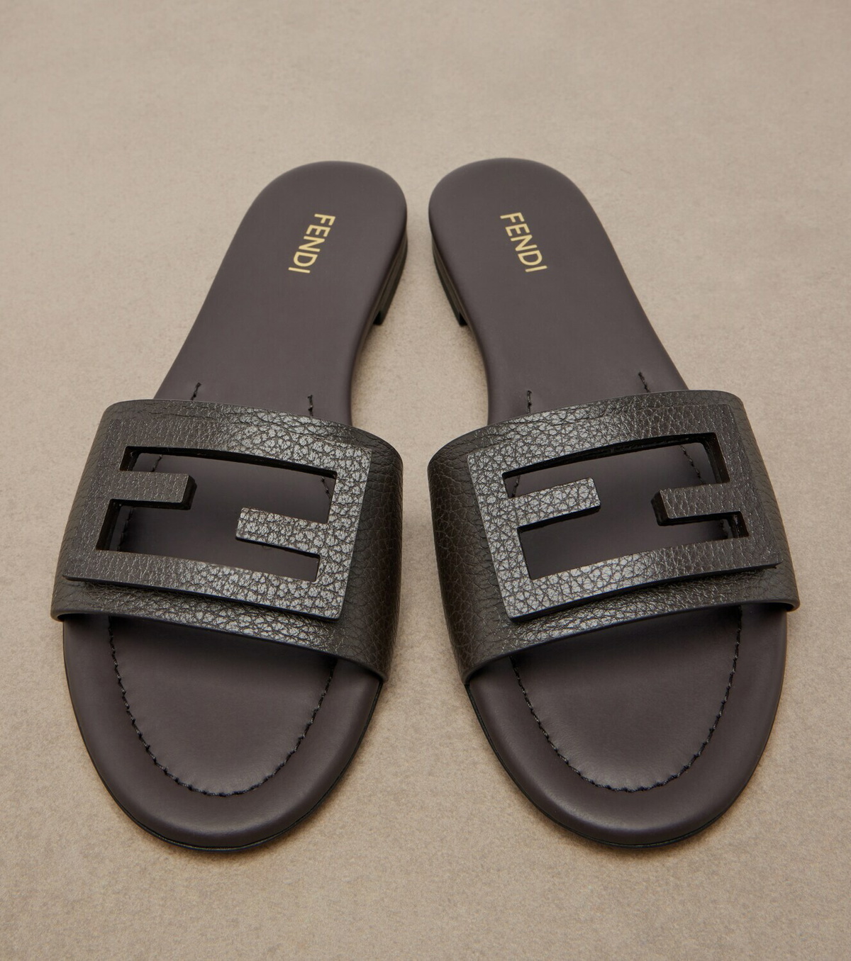 Fendi Baguette® leather slides