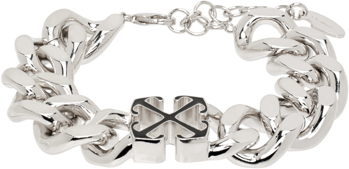 Photo: Off-White Silver & Black Arrow Chain Bracelet