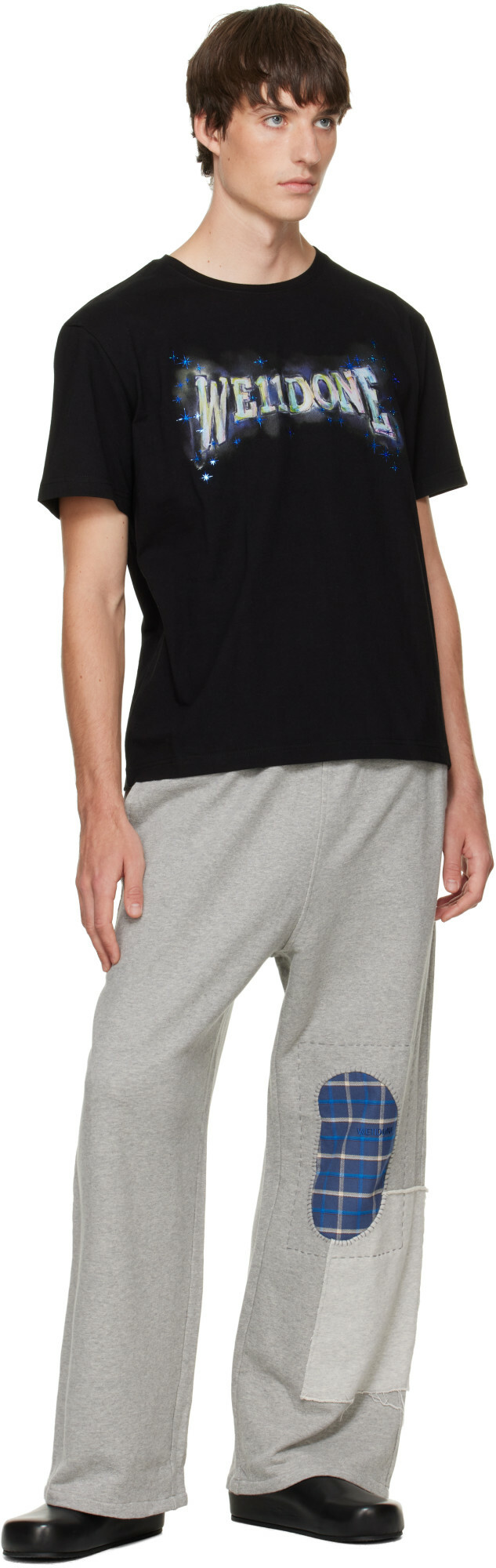 We11done Gray Repaired Sweatpants
