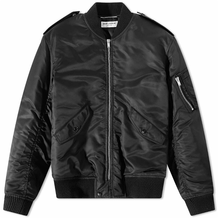 Photo: Saint Laurent Men's Aviator MA1 Jacket in Black