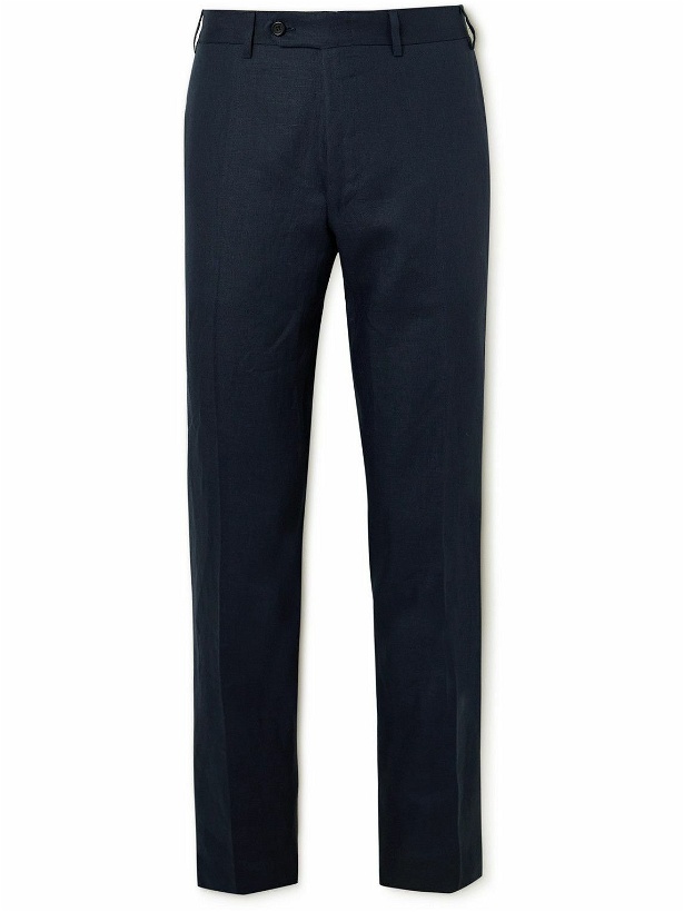 Photo: Canali - Kei Slim-Fit Linen Trousers - Blue