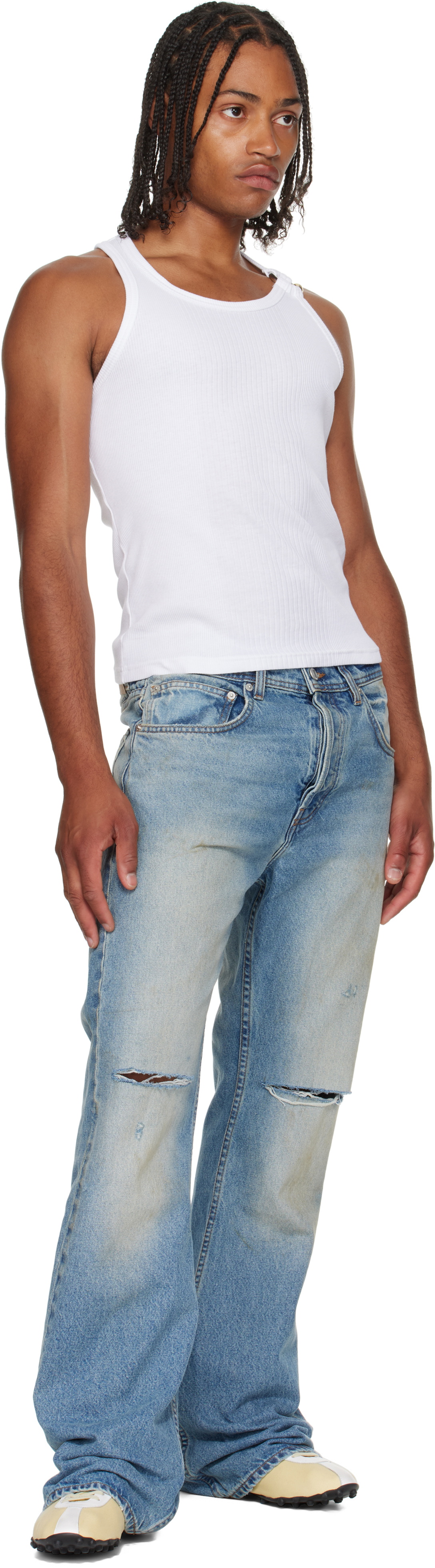 Jean Paul Gaultier White 'The Piercing' Tank Top