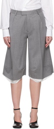ALAINPAUL Gray Knee Tailored Shorts