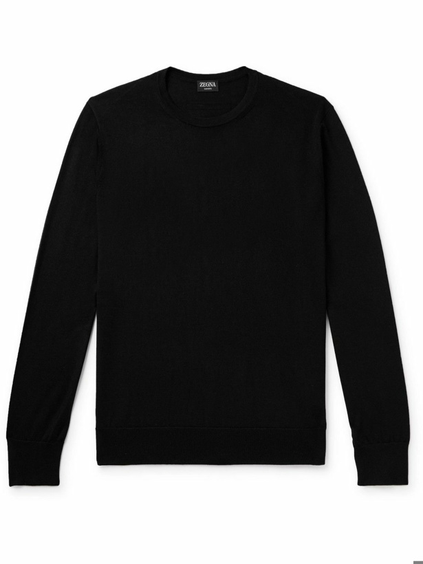 Photo: Zegna - Cashmere and Silk-Blend Sweater - Black