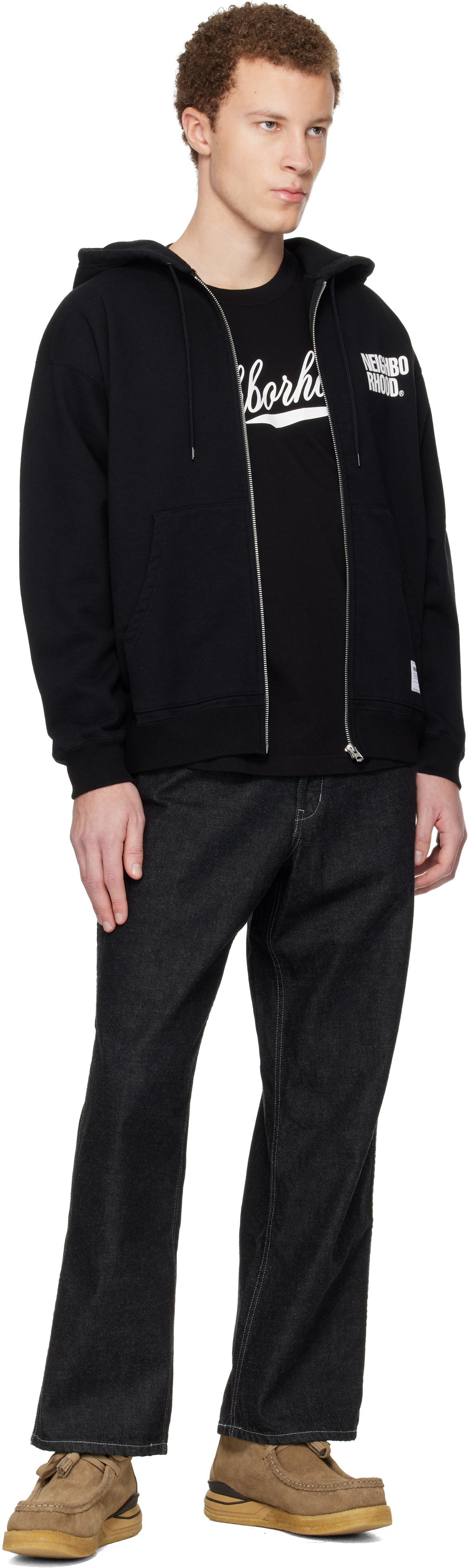 トップス NEIGHBORHOOD CLASSIC SWEAT ZIP HOODIE XL Neighborhood Black Classic Sweat Zip Hoodie Neighborhood