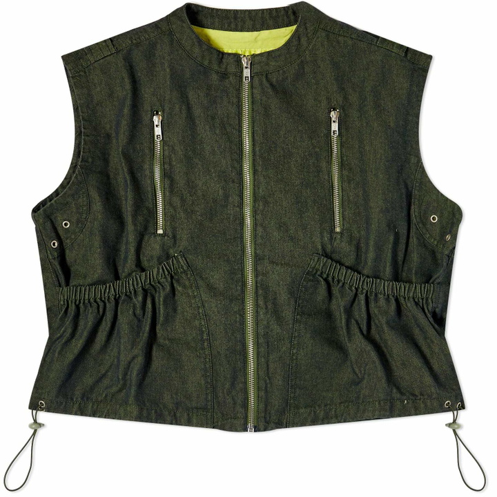 Photo: The Open Product Women's Shirring Workwear Vest in Charcoal