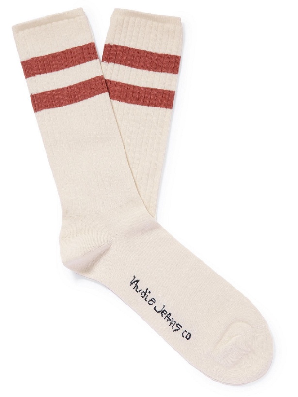 Photo: NUDIE JEANS - Amundsson Striped Stretch Organic Cotton-Blend Socks