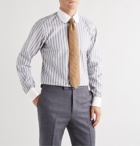 Kingsman - Turnbull & Asser Slim-Fit Penny-Collar Striped Herringbone Cotton Shirt - Multi