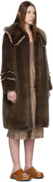 Shrimps Brown Faux-Fur Brandy Coat