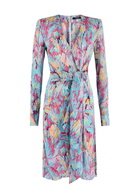 Balmain Printed Draped Silk Mini Dress Multi Print