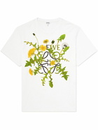 Loewe - Anagram Flowers Embroidered Cotton-Jersey T-shirt - White