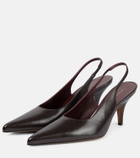 The Row Slingback leather pumps
