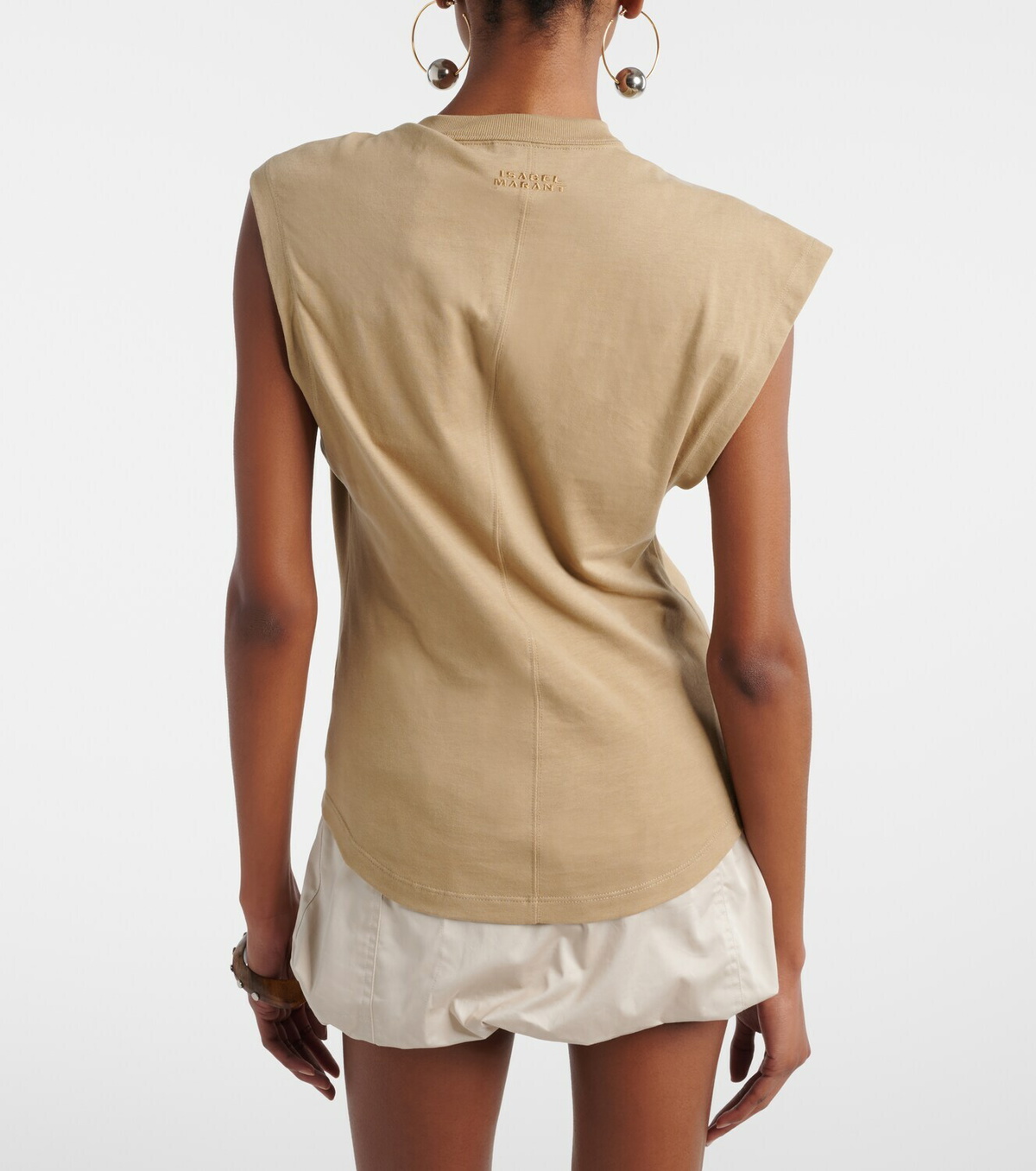 Isabel Marant Nayda gathered cotton jersey T-shirt