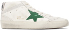 Golden Goose Off-White & Green Mid Star Sneakers