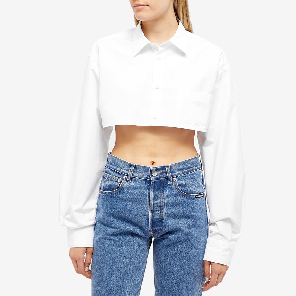 VTMNTS Women's Cropped Barcode Shirt in White VTMNTS