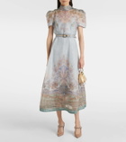 Zimmermann Eden linen and silk midi dress