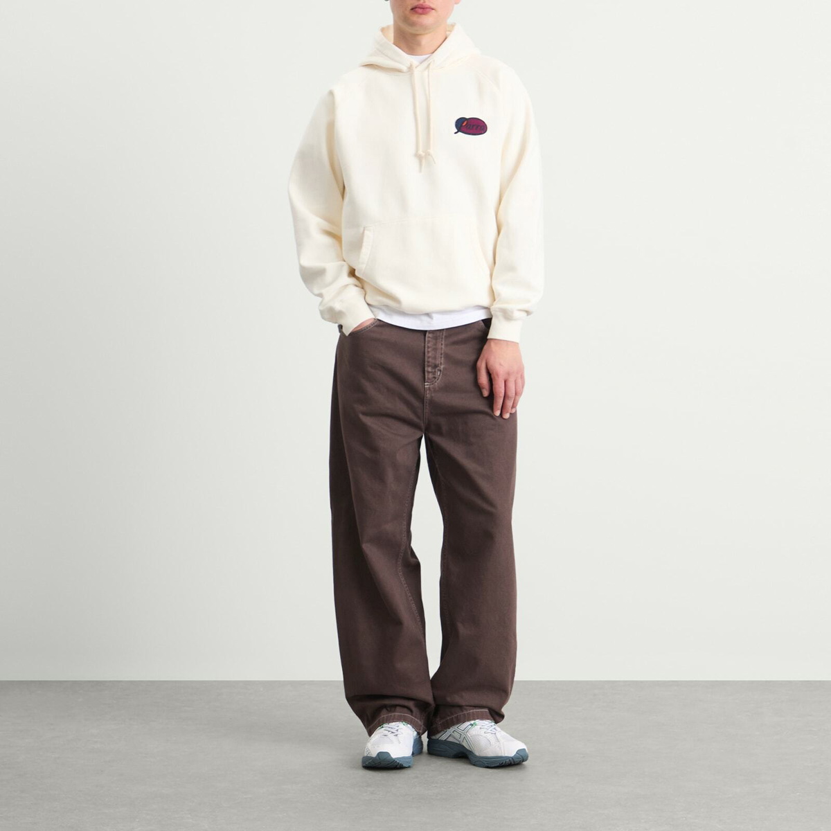 By Parra Men's Circled Script Logo Hoodie in Off White