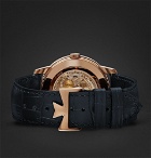 Vacheron Constantin - Patrimony Retrograde Day-Date Automatic 42.5mm 18-Karat Pink Gold and Alligator Watch - Blue