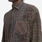 Needles Men's 7 Cuts Over Dyed Flannel Shirt in Brown