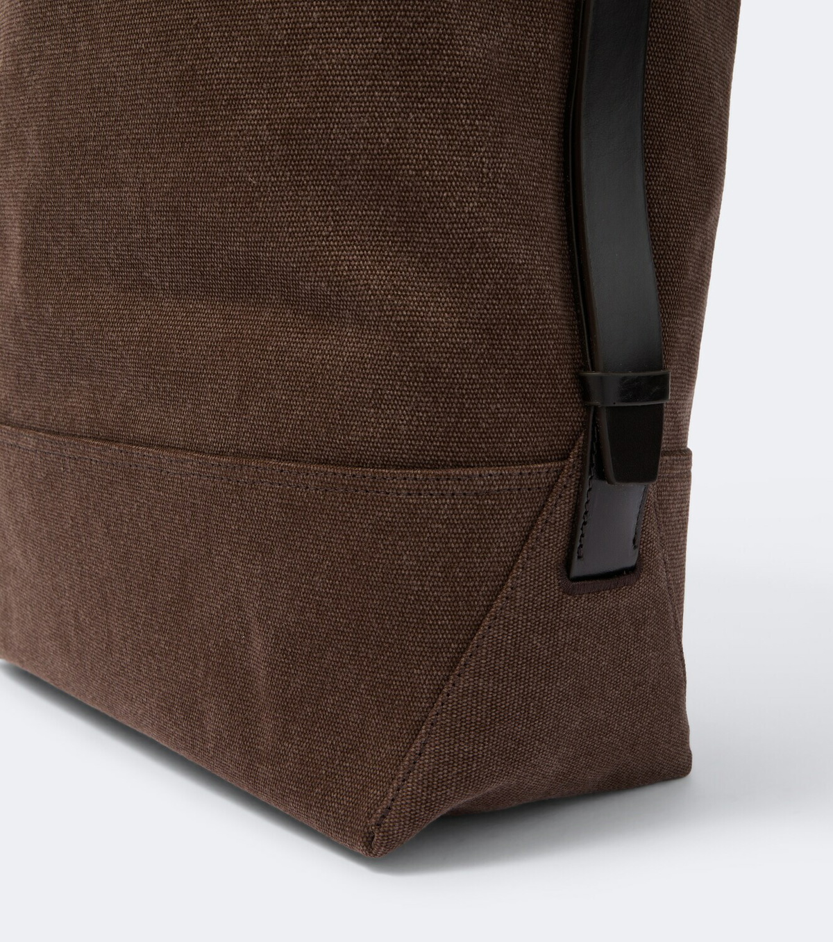 Lemaire Belted leather-trimmed canvas tote bag