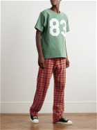ERL - Straight-Leg Checked Cotton-Terry Sweatpants - Red