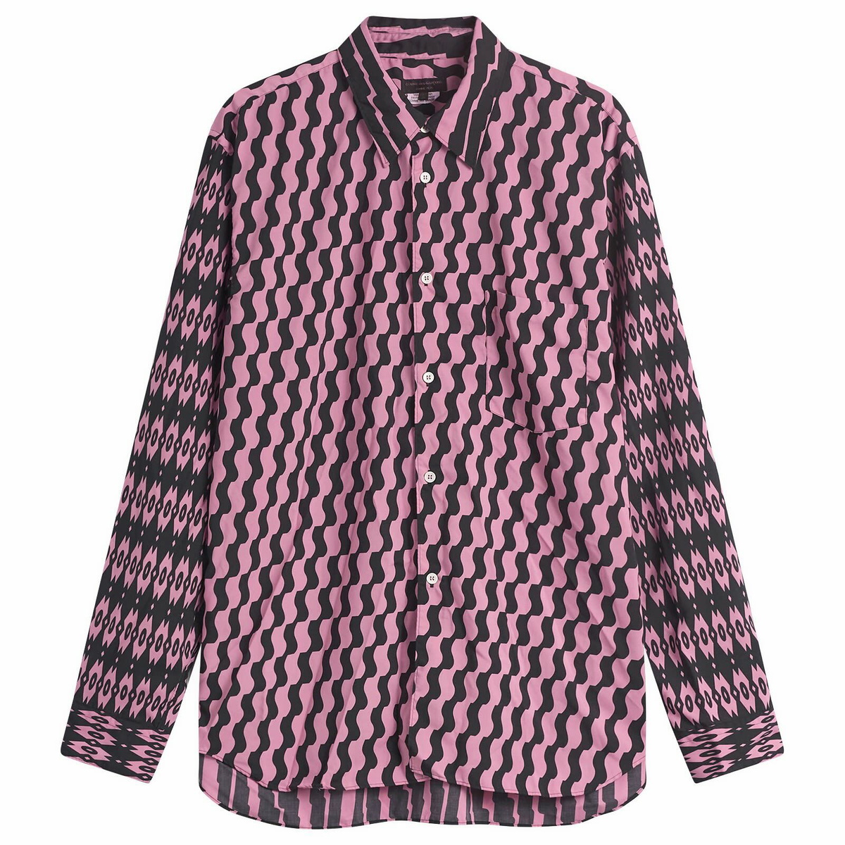 Comme des Garçons Homme Plus Men's Printed Long Sleeve Shirt in Pink