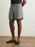 Stòffa - Straight-Leg Linen Drawstring Shorts - Gray