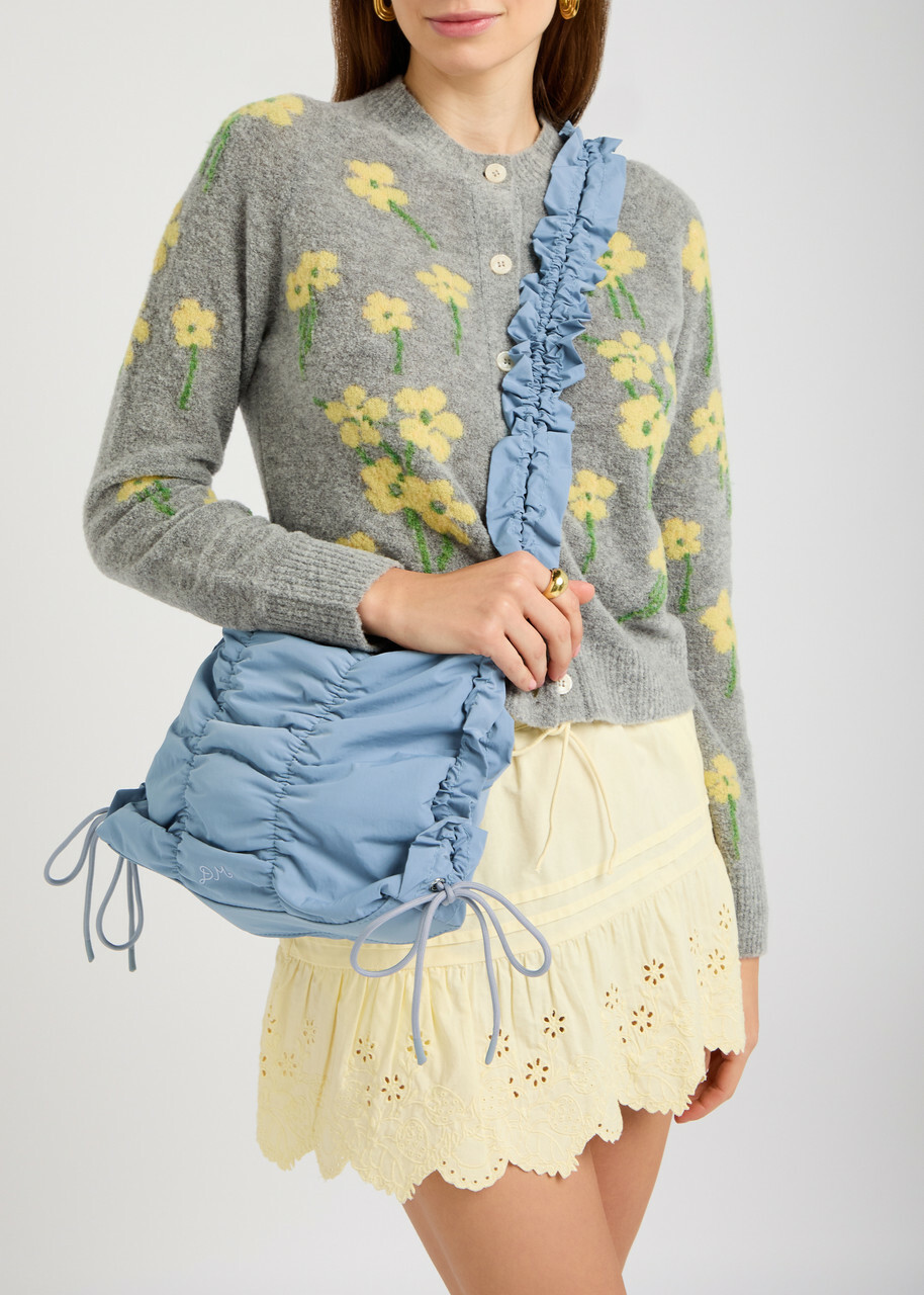 Damson Madder Ruched Shell Shoulder bag - Blue - One Size