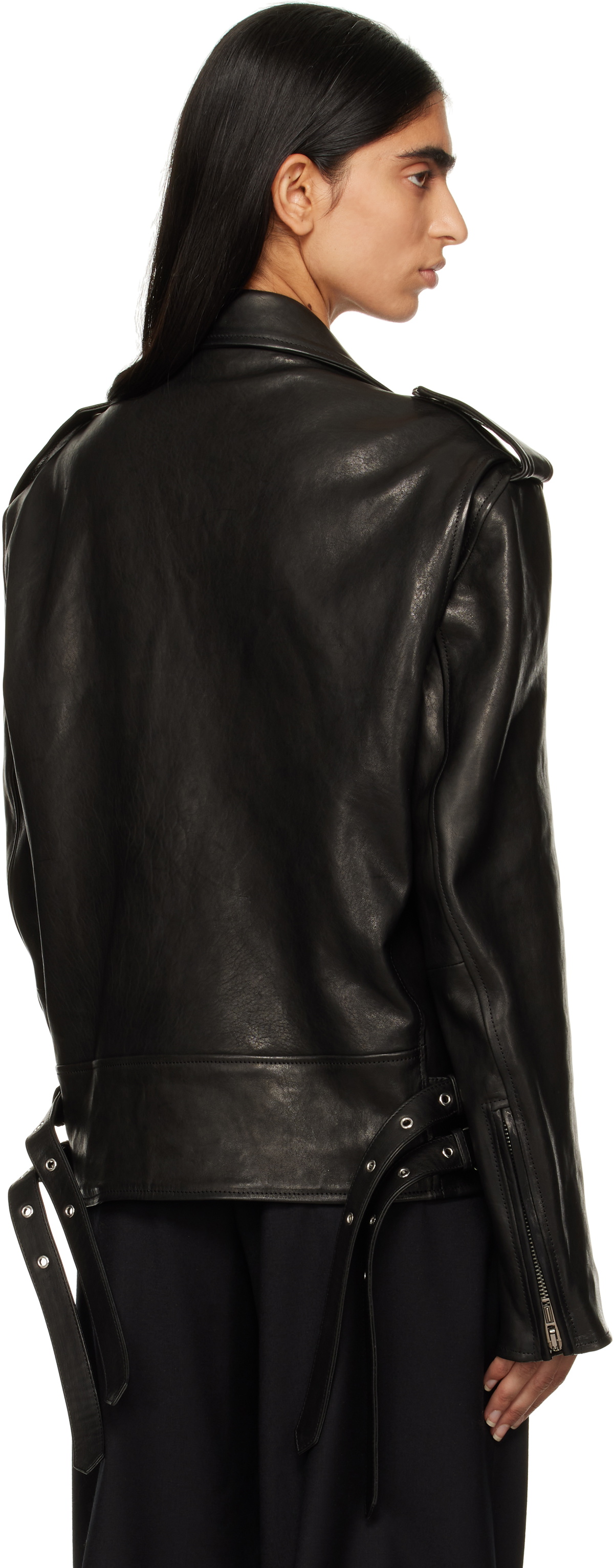 Ann Demeulemeester Black Anu Perfecto Leather Jacket